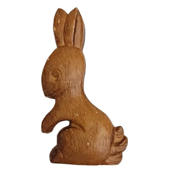 Wood Type Composition Rabbit Pin Brooch, M498